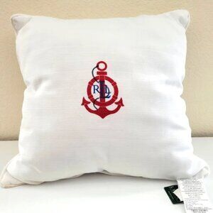 Ralph Lauren White Nautical sunbrella pillow
